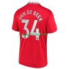 Maillot de Supporter Manchester United Van De Beek 34 Domicile 2022-23 Pour Homme